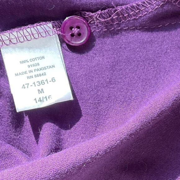 Pretty Purple Button Down Tunic Size XL - Picture 11 of 11